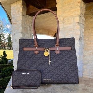 Michael Kors Hamilton XL Signature Satchel&Wallet Brown